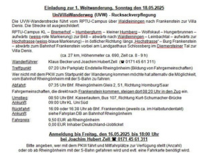 18.05.2025 Weitwanderung auf dem Uni-Villa-Wanderweg