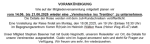 18.08.2025 Präsentation Vereinsreise 2026